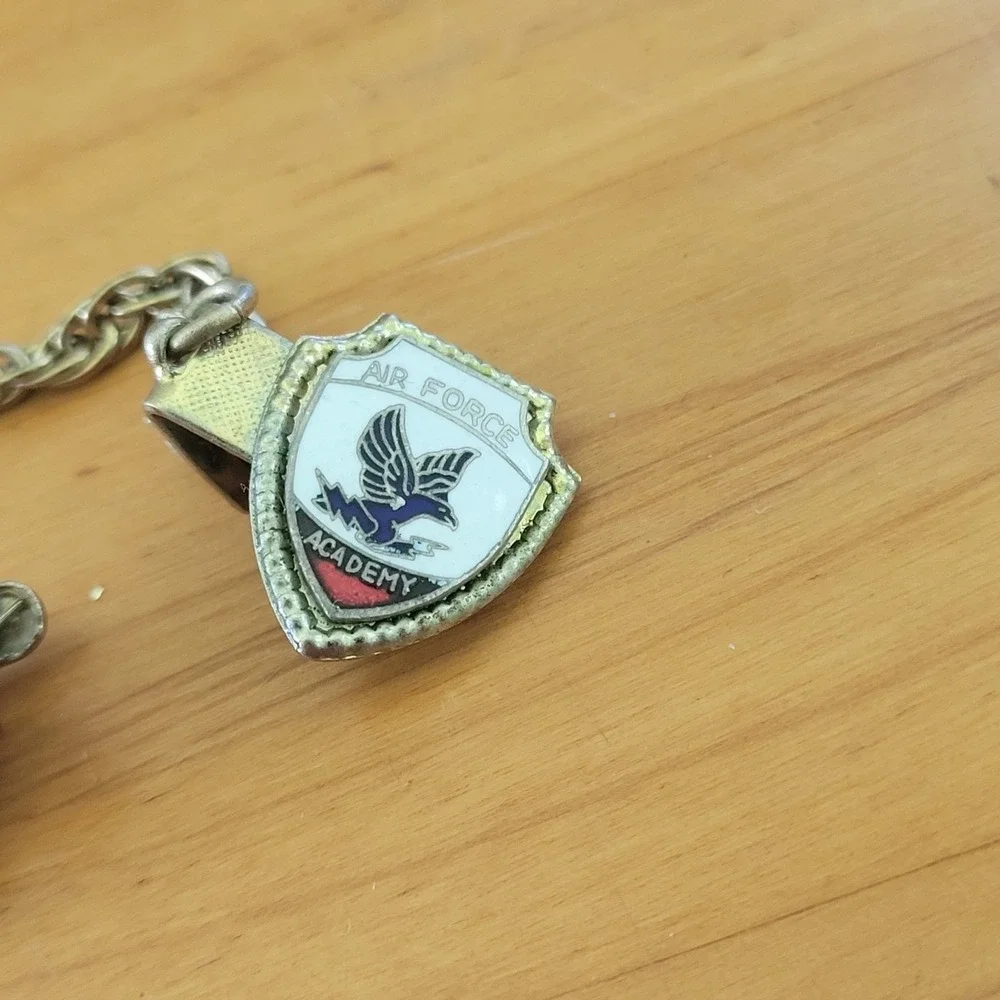 Vintage USAF Air Force Academy Shield Pin Chain Collar Tabs Sweetheart